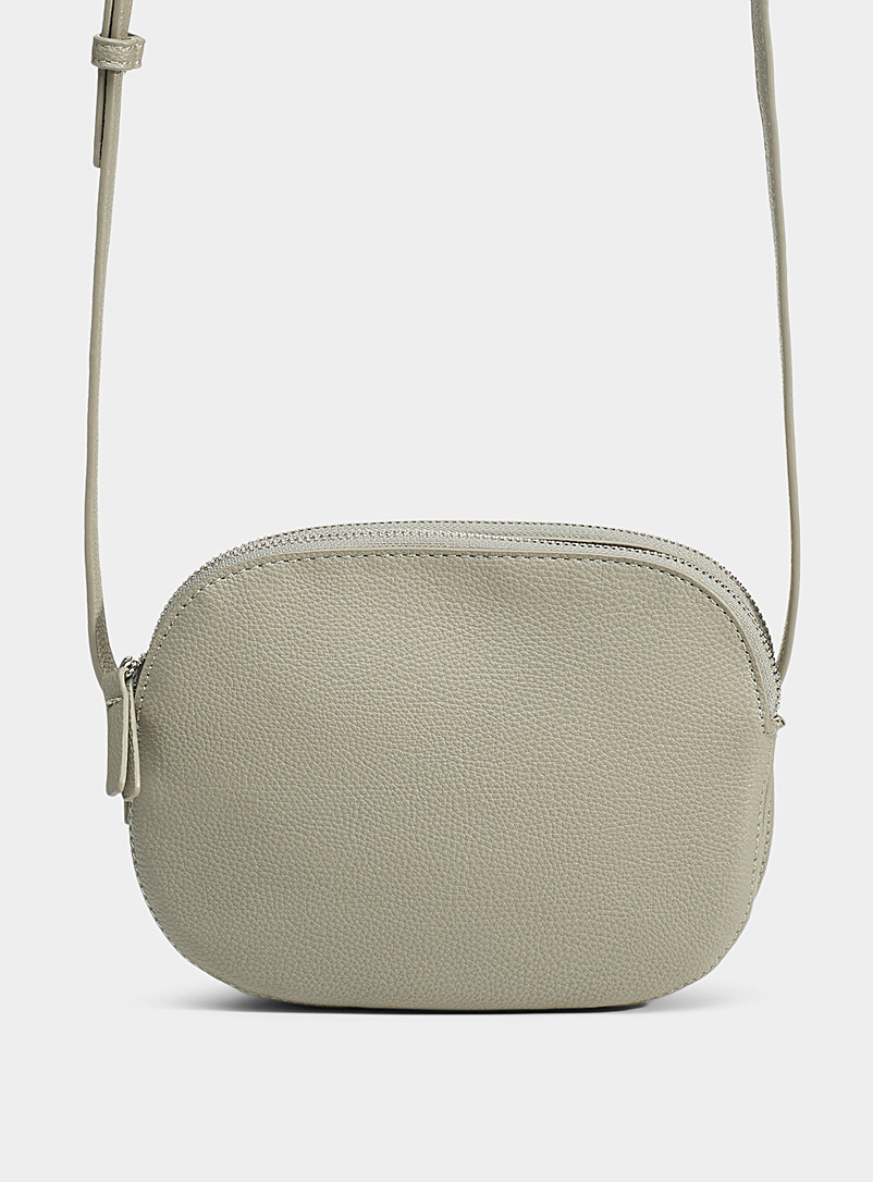 Simons Lime Green Pebbled oval shoulder bag for women