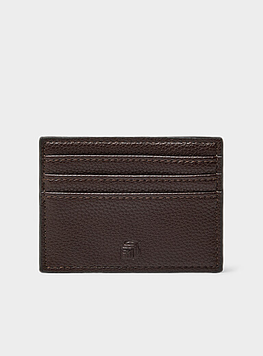 Zipped-pocket leather card holder