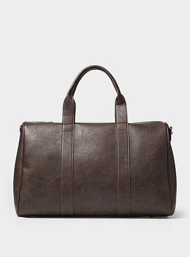 Minimalist faux-leather duffle bag
