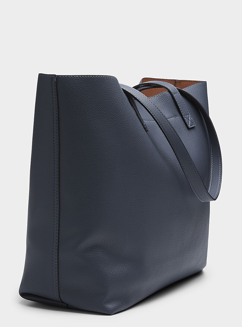 Simons: Le fourre-tout minimaliste grenu Noir pour femme