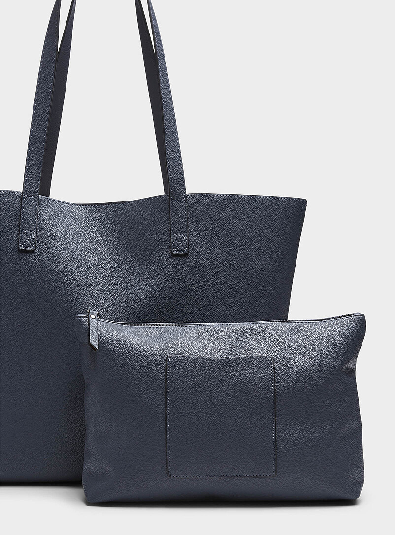 Simons: Le fourre-tout minimaliste grenu Noir pour femme