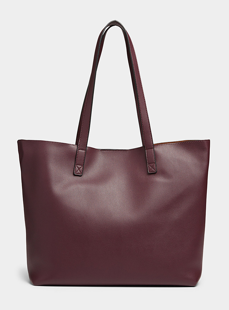 Simons Ruby Red Grained minimalist tote for women