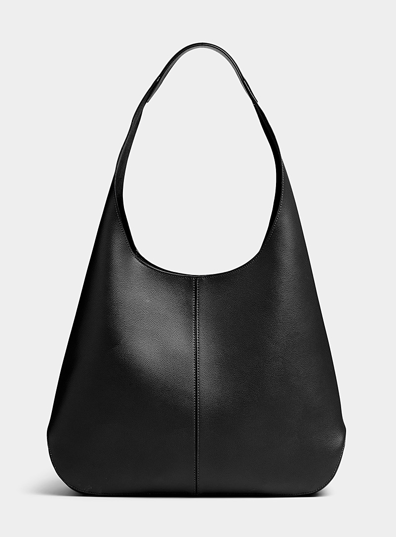 Simons Black Square XL leather saddle bag for women