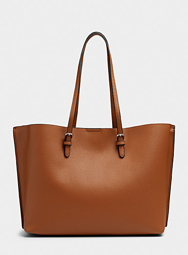 Large minimalist work tote bag With suitcase loop