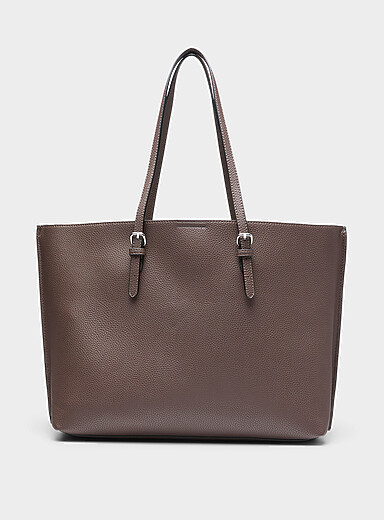Large minimalist work tote bag With suitcase loop