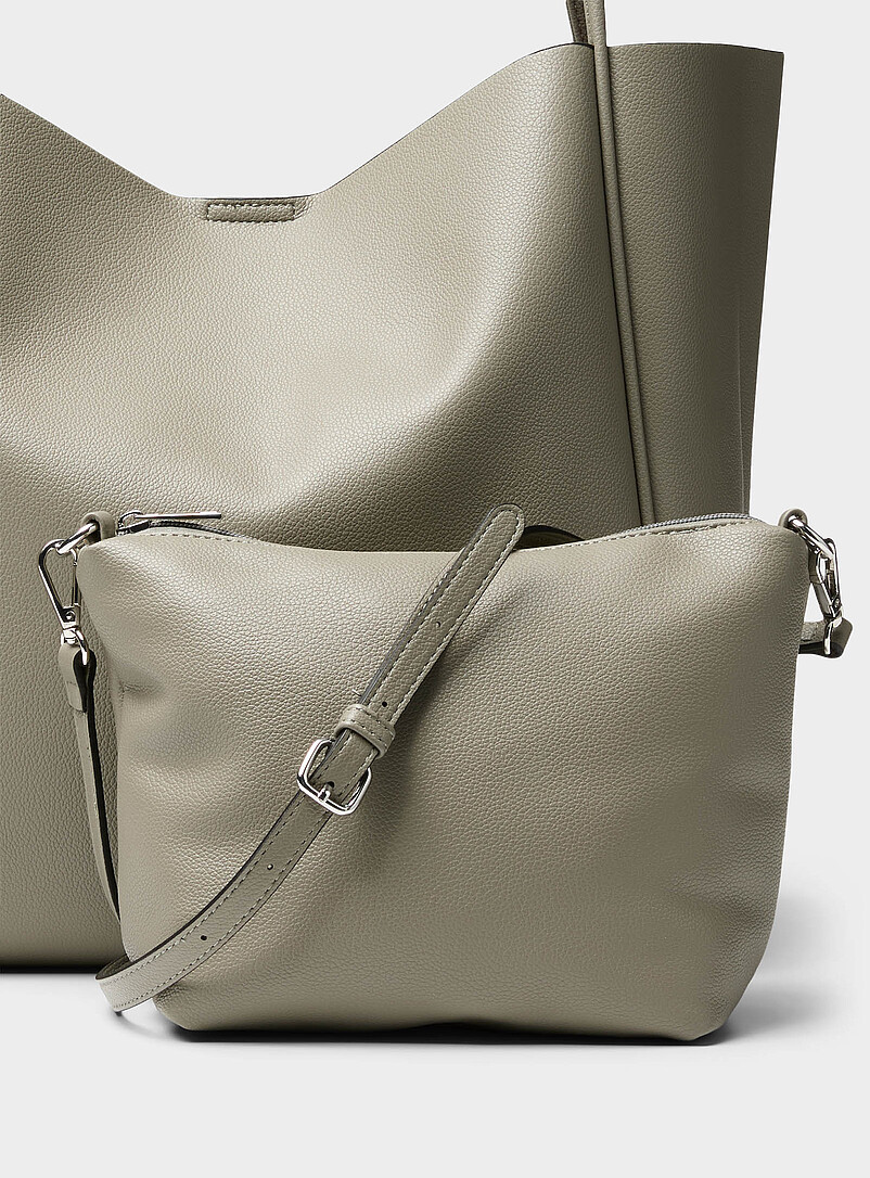 Simons: Le fourre-tout carr&eacute; souple Beige pour femme