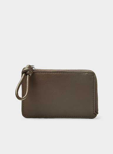 Smooth faux-leather card holder
