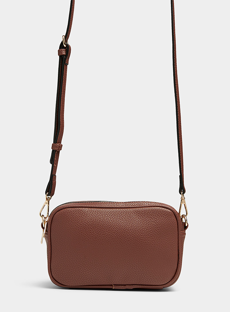 Simons Brown Golden-accent minimalist camera bag for women