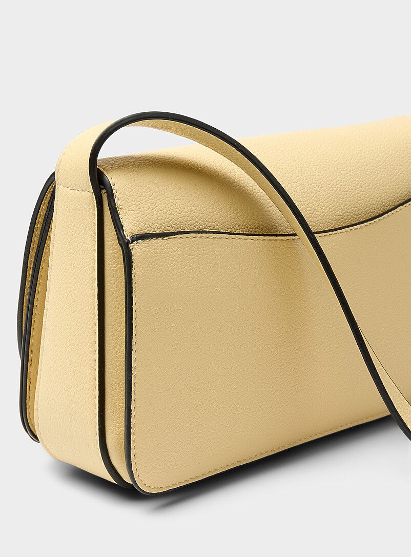 Simons: Le sac bandouli&egrave;re structur&eacute; Noir pour femme