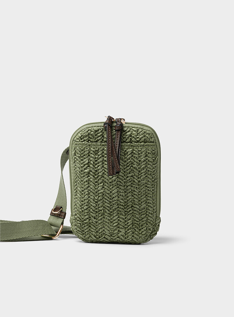 Braided Straw Phone Clutch