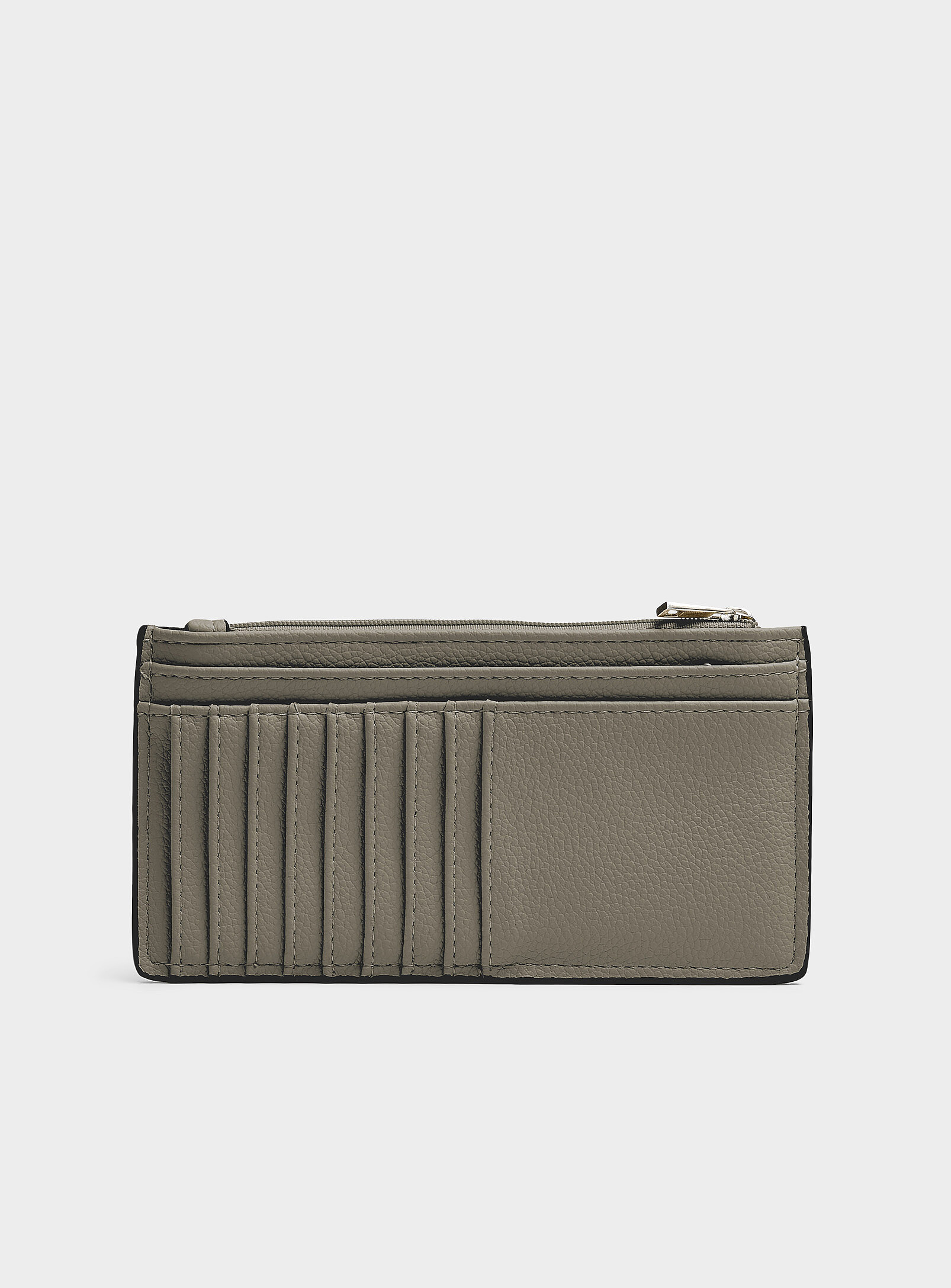 Simon's Textured Minimalist Wallet In Khaki/sage/olive