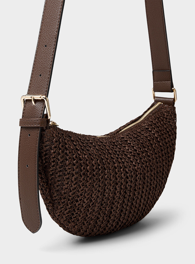 Braided straw rounded crossbody bag product image 2