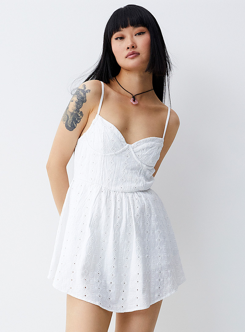 Twik White Broderie anglaise bustier dress for women
