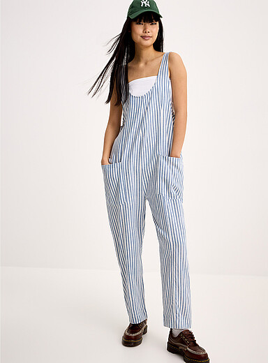 Twik Black Linen-blend barrel-leg bodysuit for women