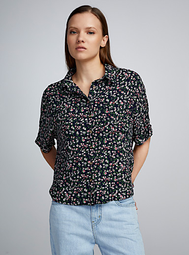 Twik: La chemise carrée imprimée Gris à motifs pour femme