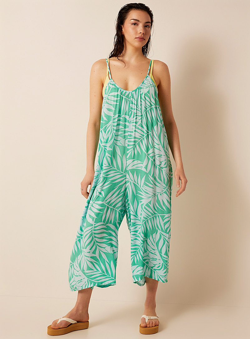 Simons Patterned Green Casual patterned jumpsuit for women