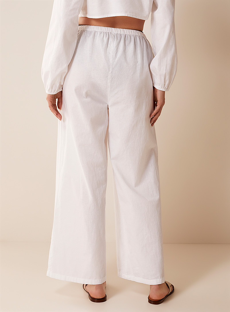 Simons: Le pantalon ample coton et lin Blanc pour femme