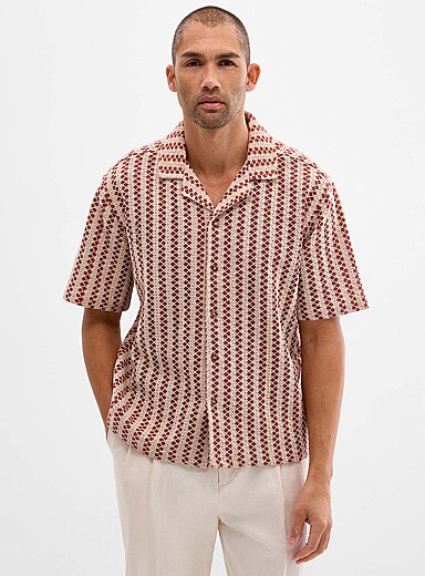 La chemise tricot crochet treillis <b>Coupe confort</b>