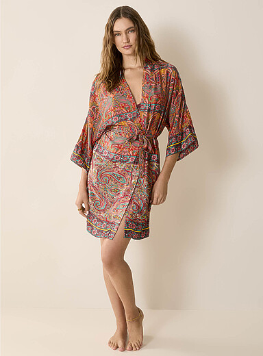 Full Flowy Robe Colourful satiny flowy robe | Miiyu | Shop Women's Robes Online | Simons