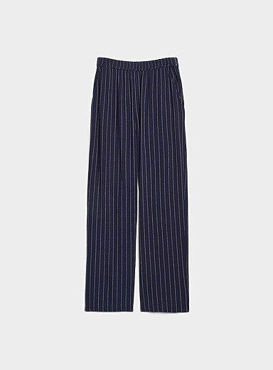 Striped linen-viscose easy pant <b>Loose fit</b>