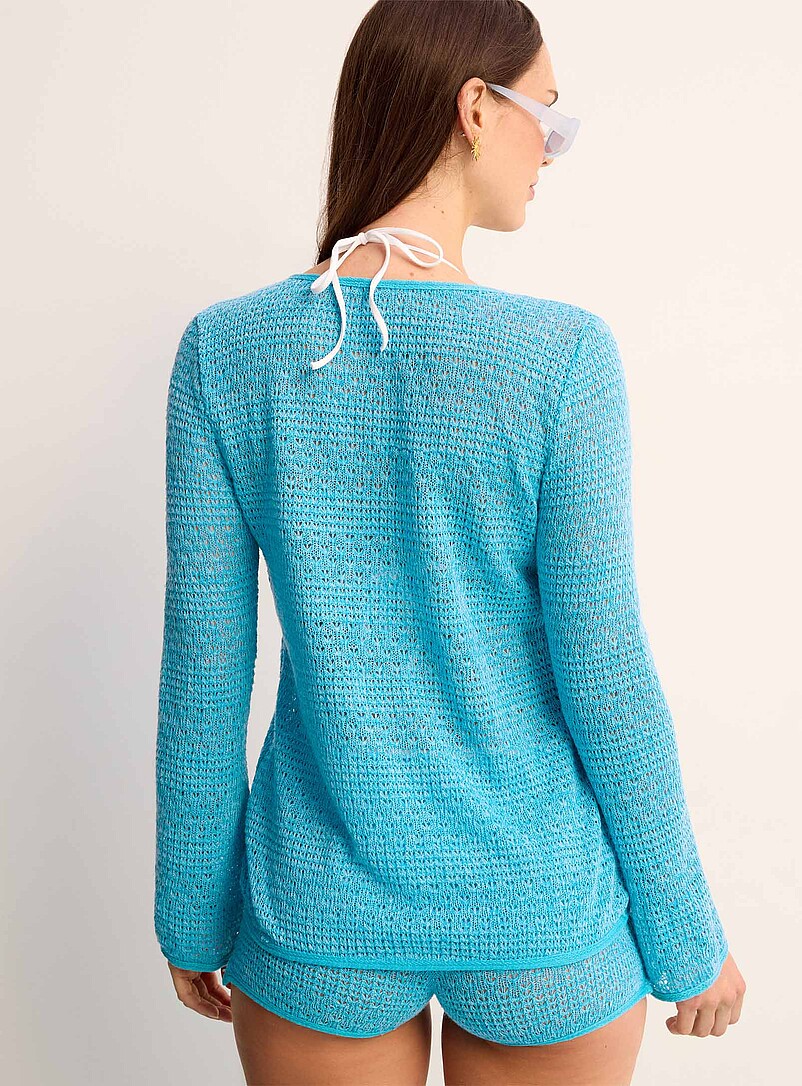 Simons: Le haut fin crochet &agrave; nouer Blanc cass&eacute; pour femme