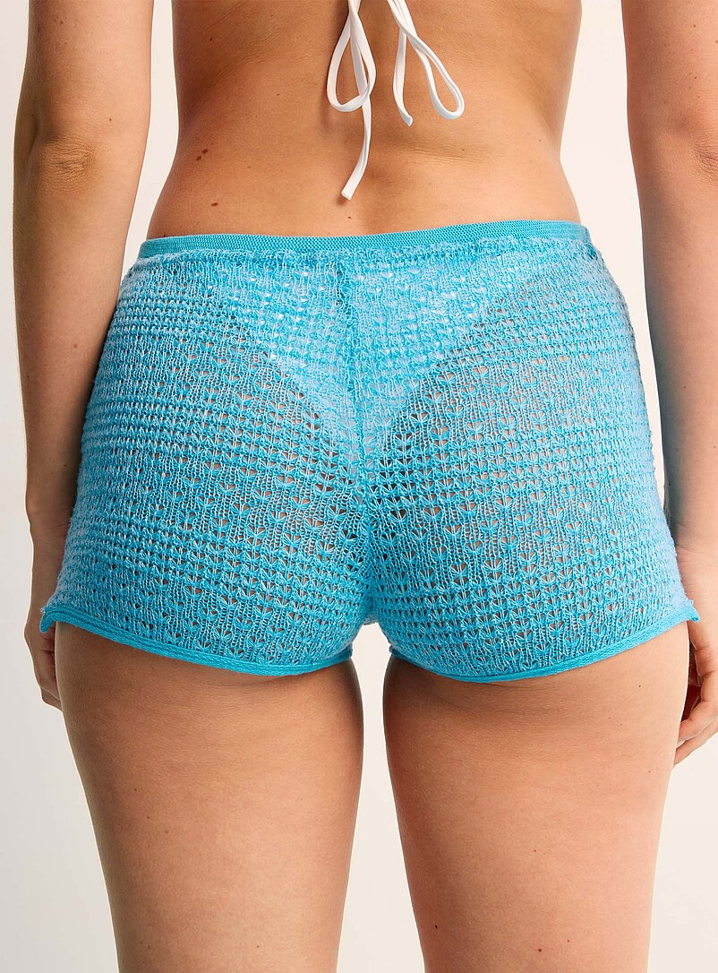 Simons Off White Fine crochet short for women