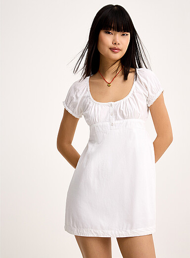 Cotton puff-sleeve dress