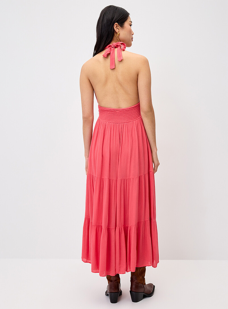 Twik Blue  Crinkled halter-neck maxi dress for women
