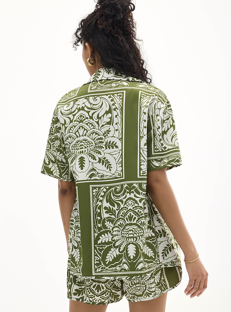 Simons: La chemise &agrave; poche motifs vill&eacute;giature Vert pour femme
