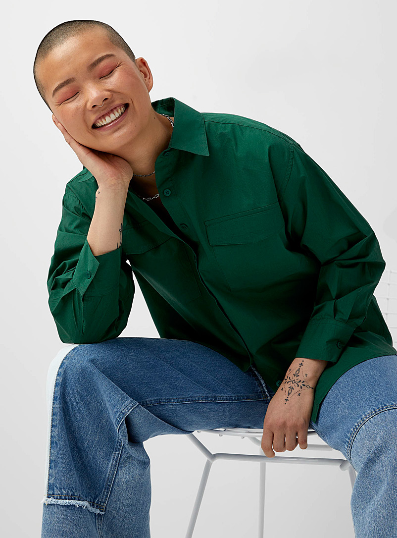 Twik: La chemise ample couleur pop Vert pour femme