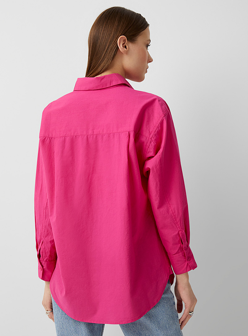 Twik: La chemise ample couleur pop Rose pour femme
