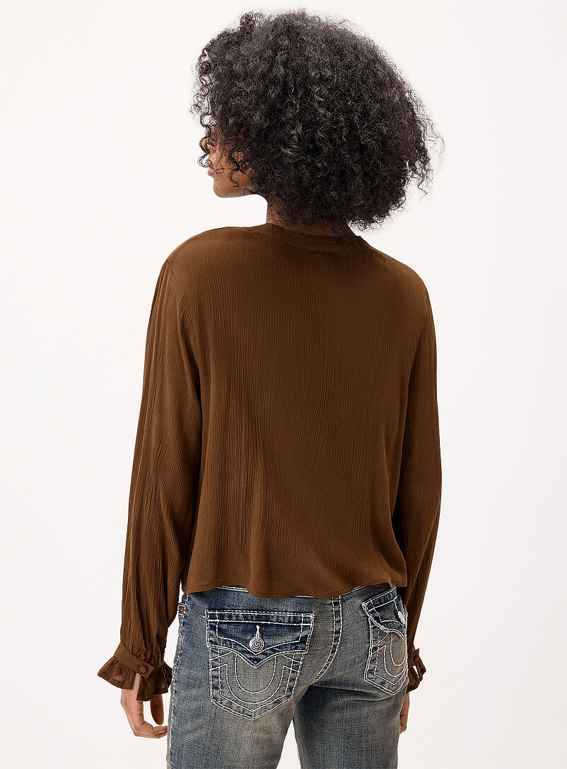 Twik: La blouse effet froiss&eacute; Kaki - Sauge - Olive pour femme