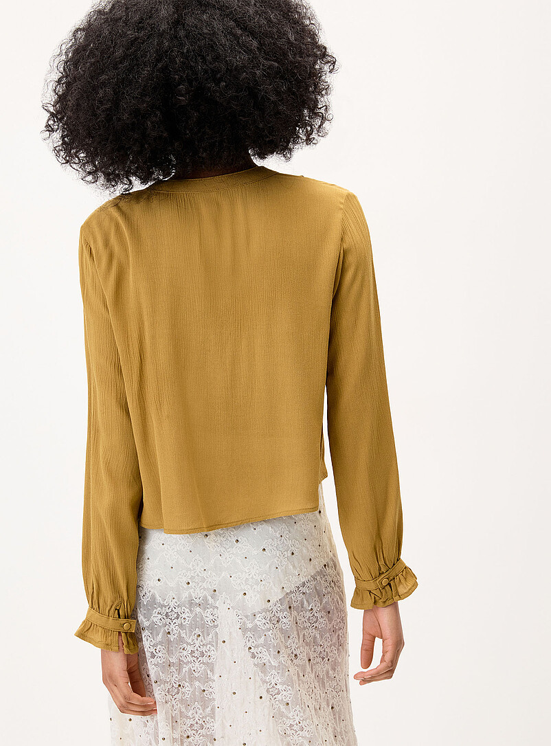 Twik: La blouse effet froiss&eacute; Kaki - Sauge - Olive pour femme