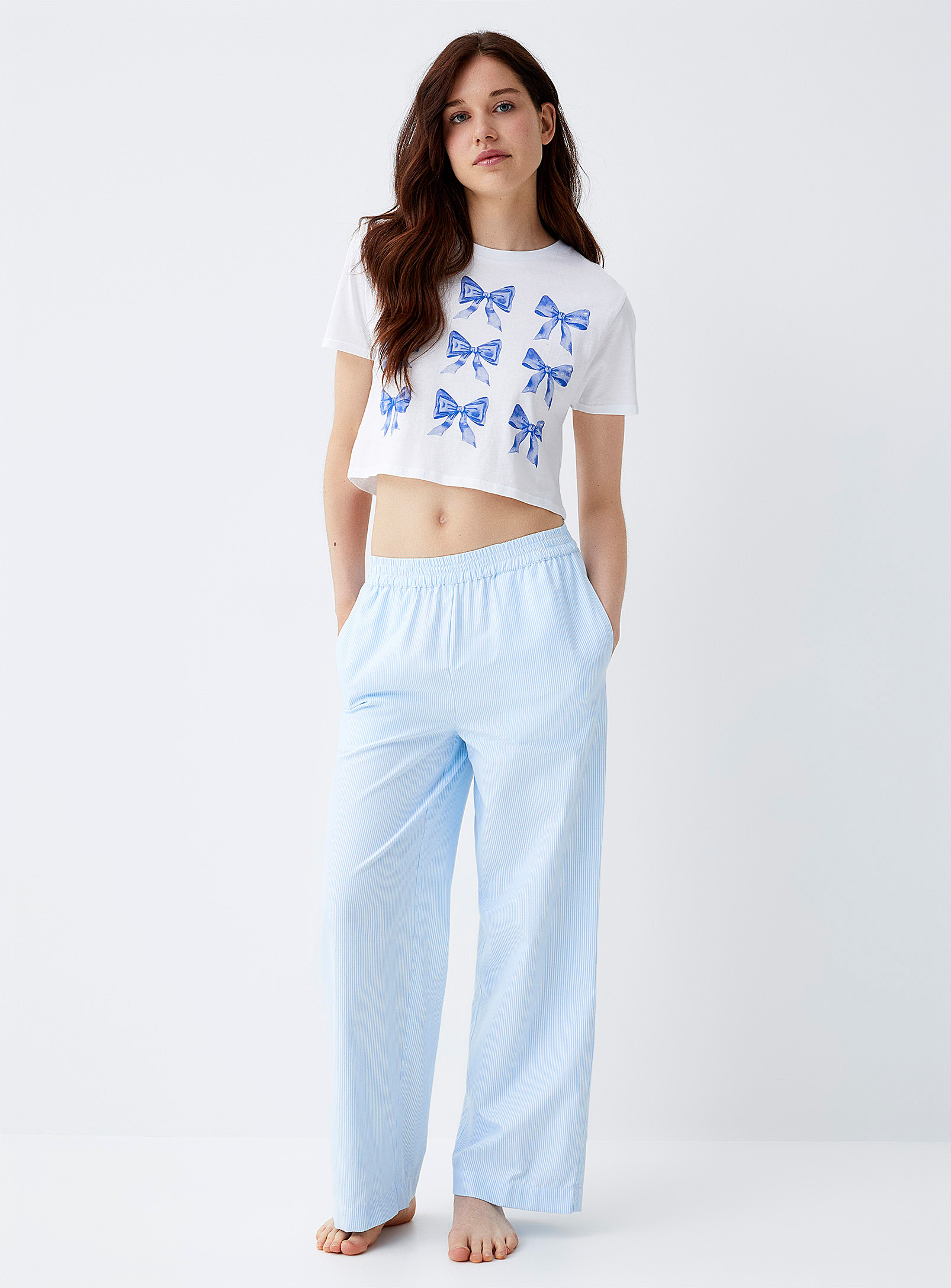 Miiyu X Twik Pop Colour Pattern Lounge Pant In Baby Blue