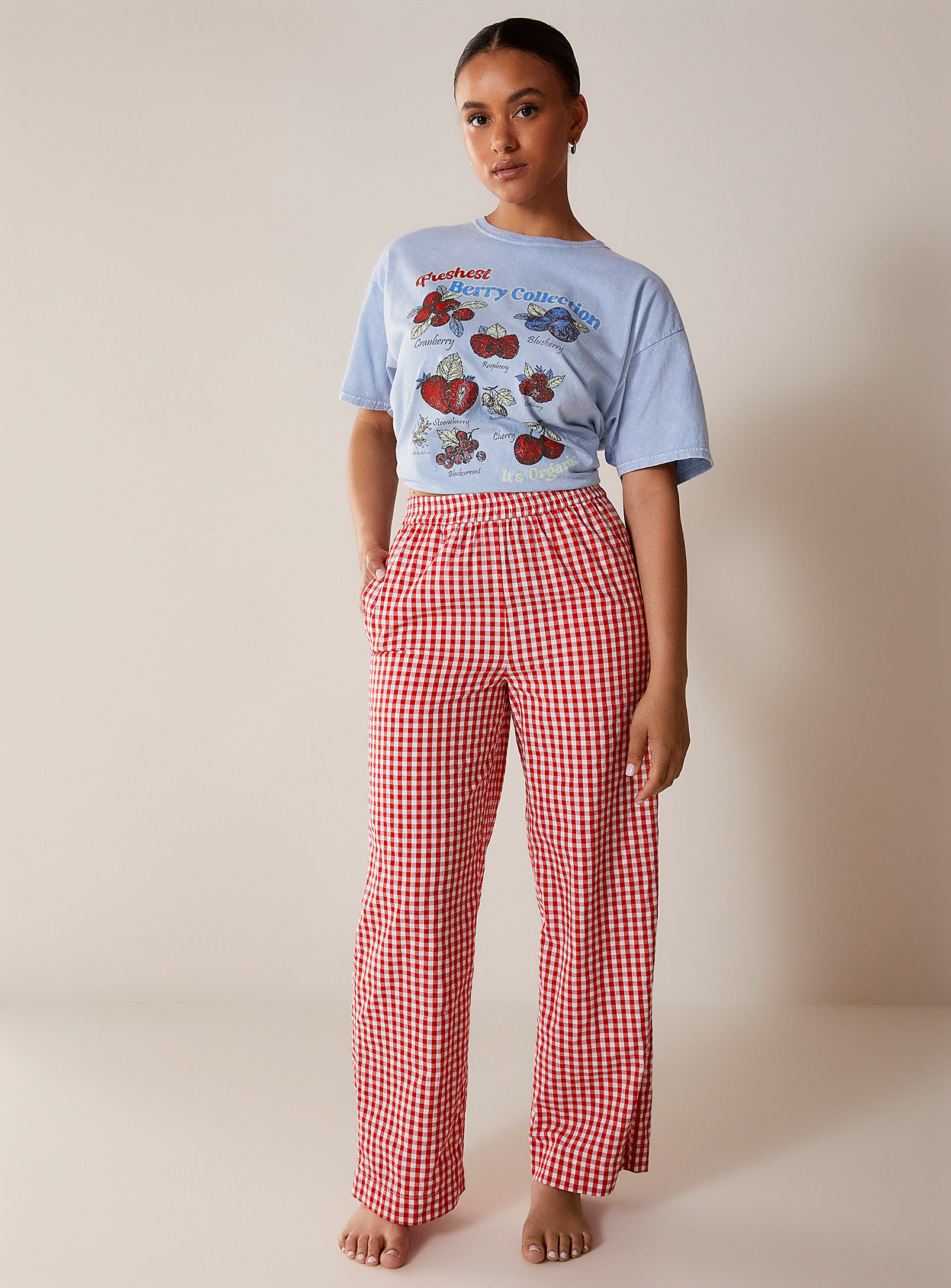Miiyu X Twik Pop Colour Pattern Lounge Pant In Red