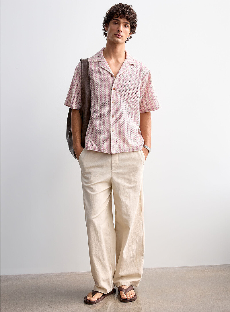 Lattice crochet-knit shirt Comfort fit product image 2