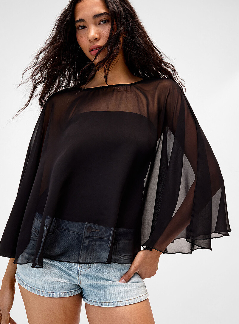 Sheer chiffon poncho product image (primary)