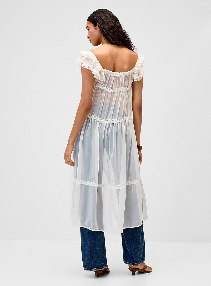 Sheer chiffon tie-up maxi tunic product image 3