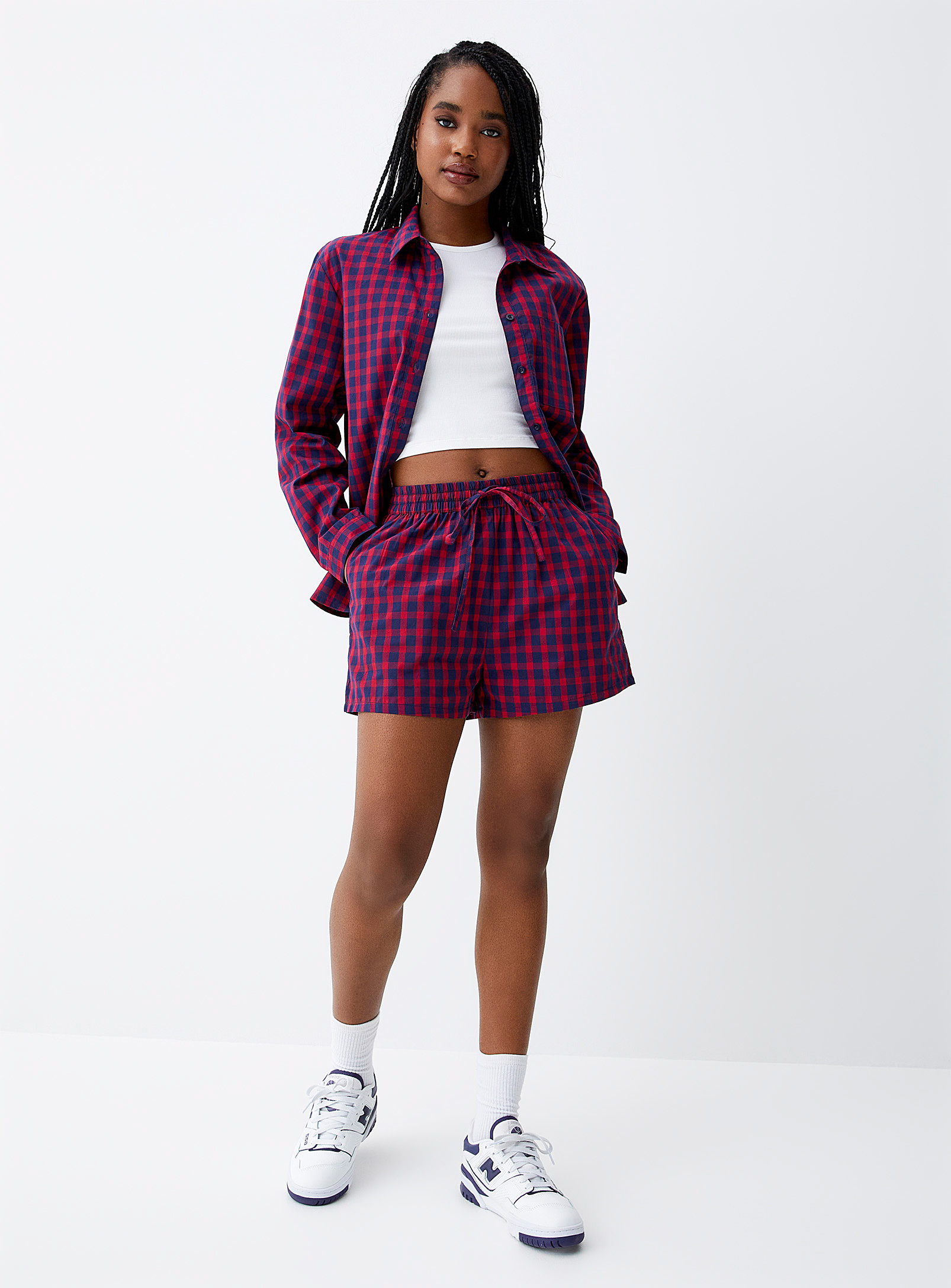 Twik Checkered Short In Patterned Red