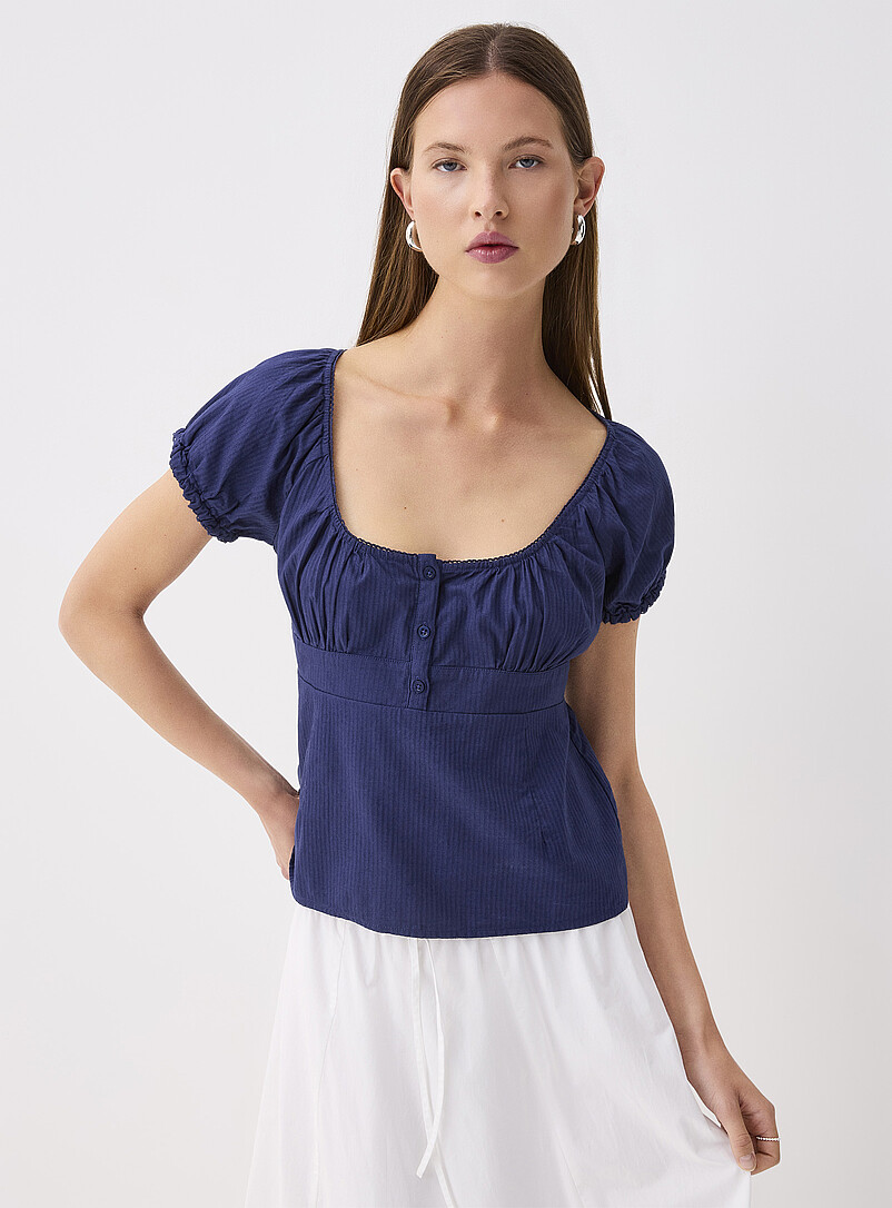 Scoop-Neck Peasant Blouse