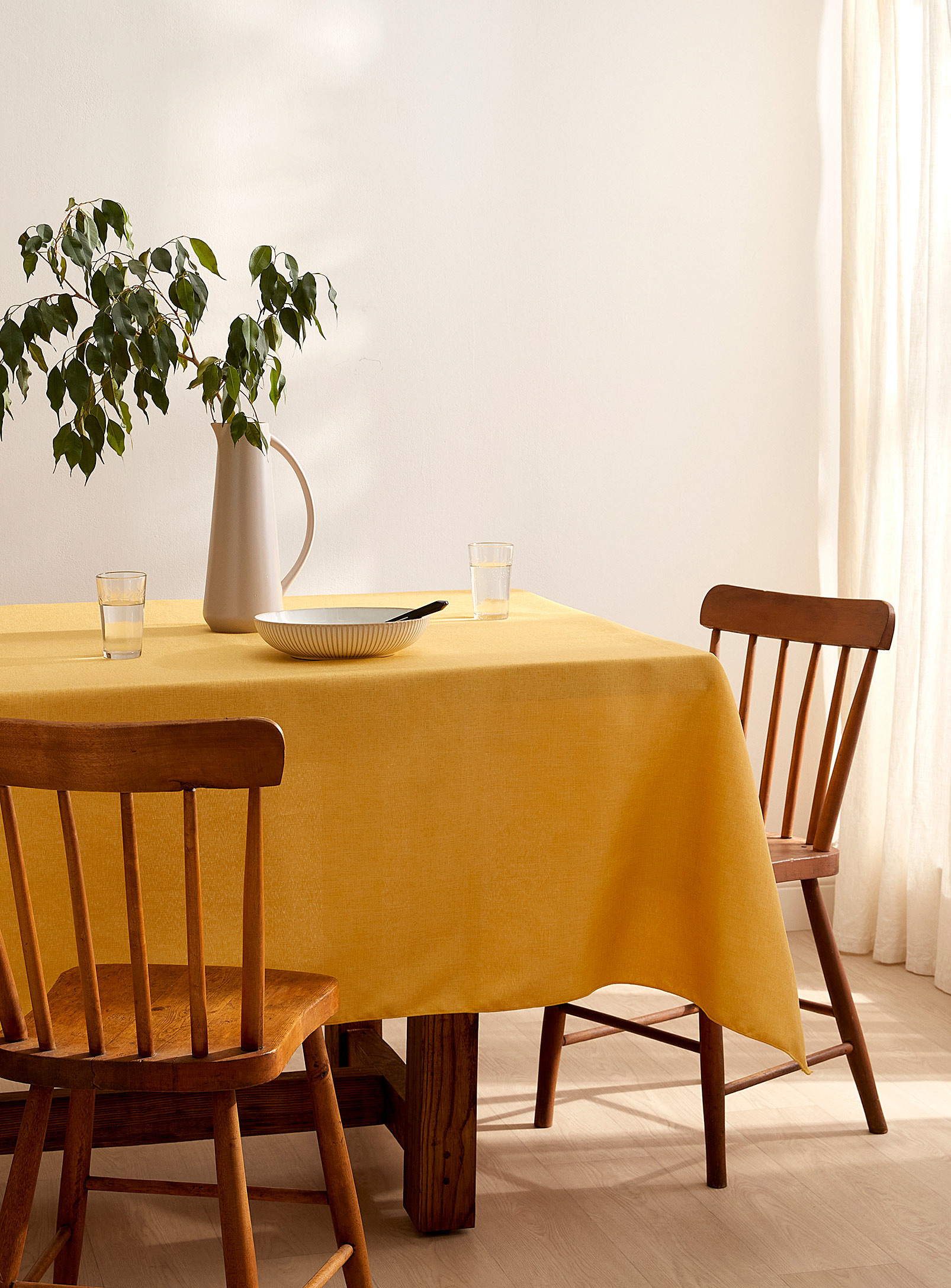 Simons Maison Yellow Faux-linen Tablecloth In Sunflower Yellow