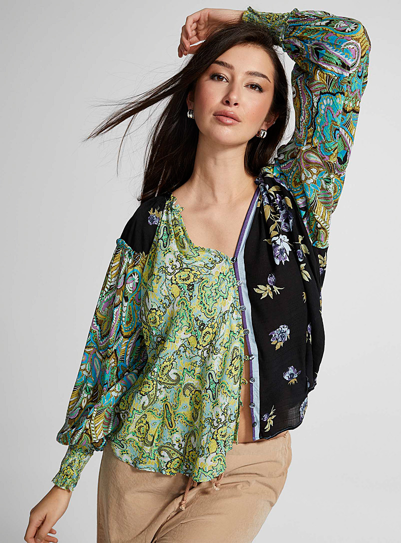 Free People Assorted Gemini floral paisley blouse for women