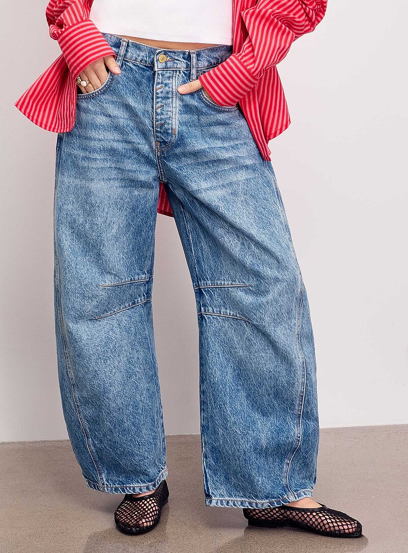 Free People: Le jean ballon Good Luck Bleu pour femme