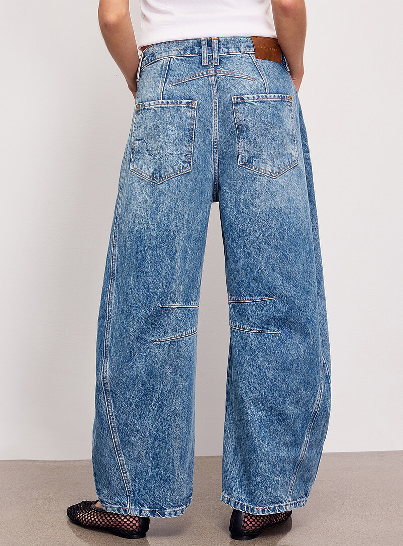 Free People Ecru/Linen Good Luck barrel jean for women
