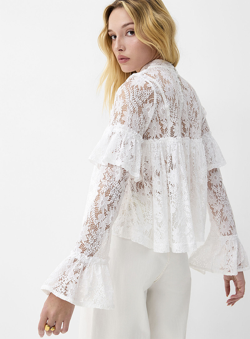Lilabeth openwork lace blouse | Free People | | Simons
