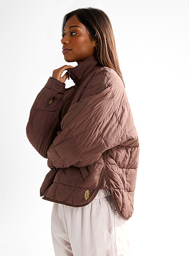 Free People Brown Pippa compact jacket for women