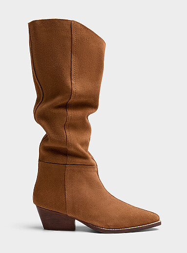 Free People: La botte pointue su&egrave;de drap&eacute; Femme Brun clair pour femme