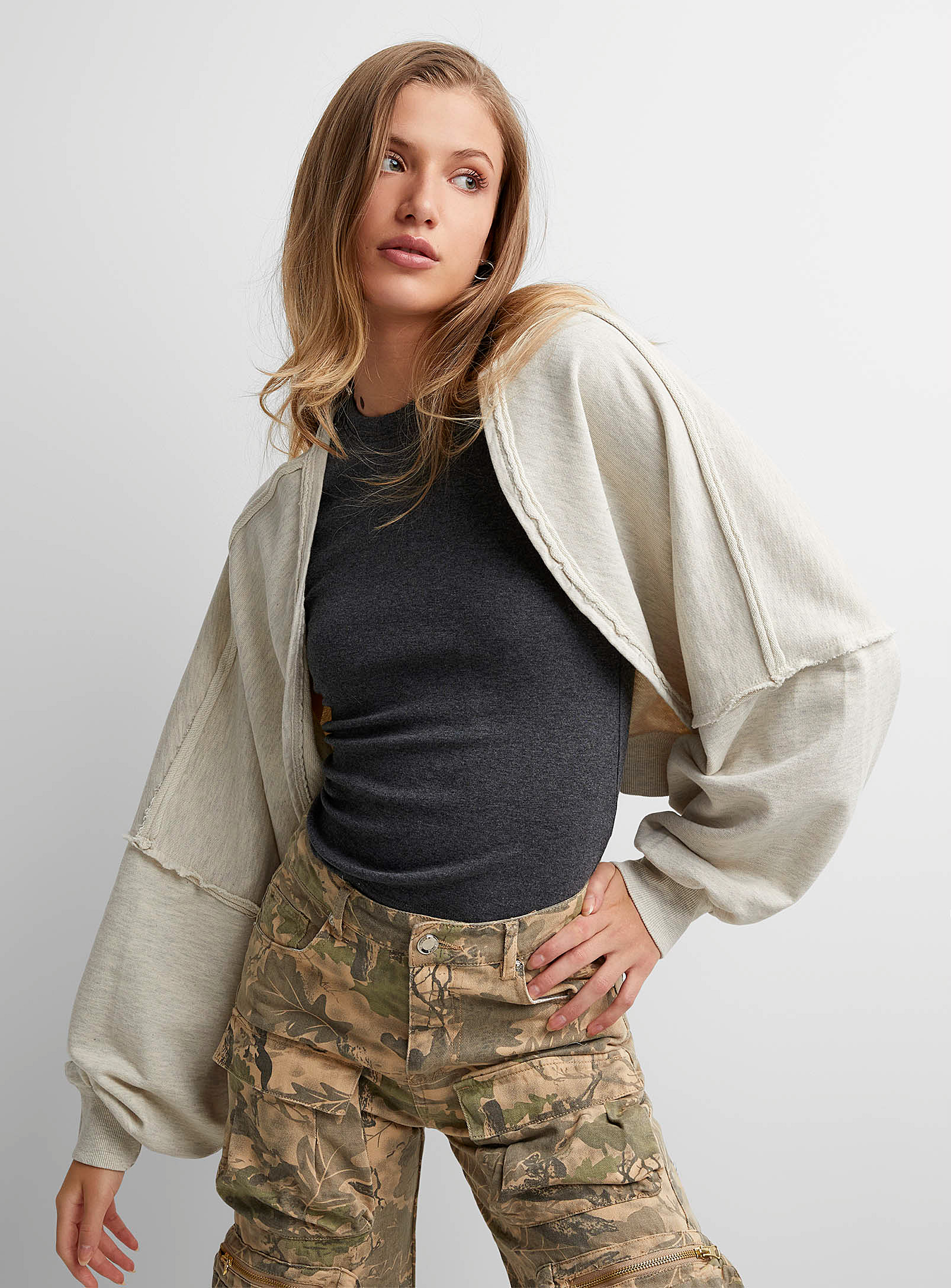 Free People - Le sweat ample ouvert Shrug it Off