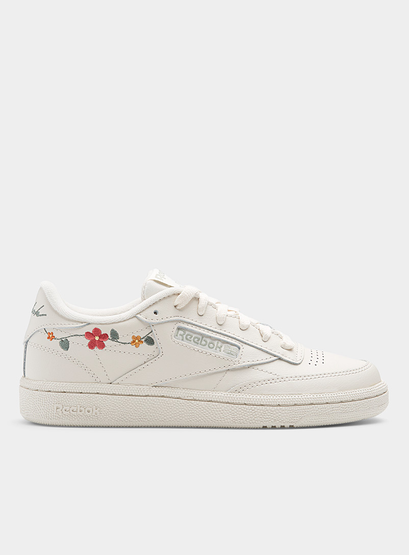 Club C 85 embroidered daisies sneakers Women, Reebok Classic, All Our  Shoes