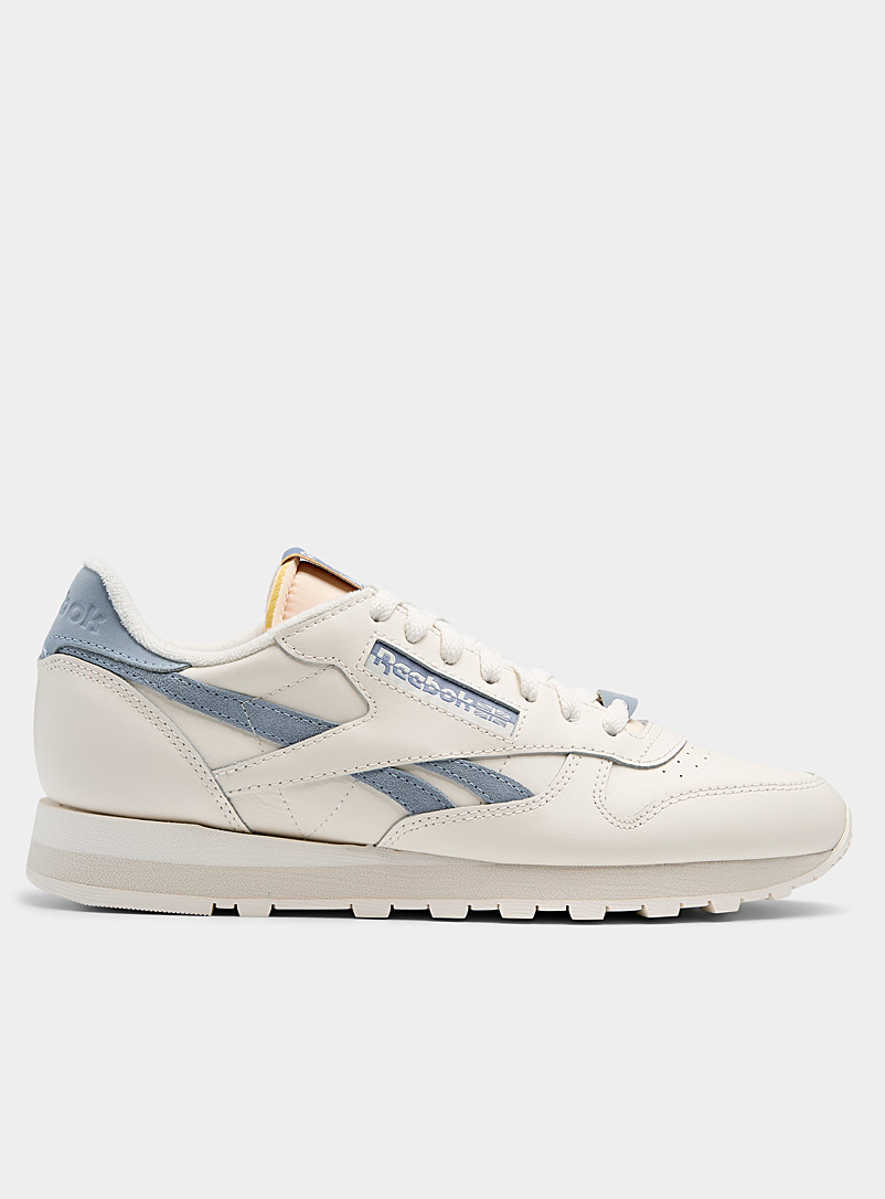 Reebok Classic Ivory White Sky-blue detail Classic Leather sneakers Men for men